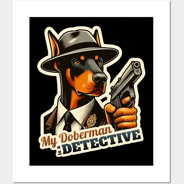 Detective Doberman Wall Art by k9-tee